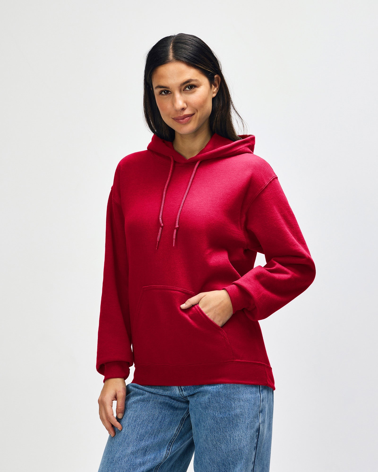 Gildan Heavy Blend Hoodie - Model Women Side