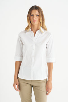 identitee Rodeo Women's 3/4 Sleeve Work Shirt - Model