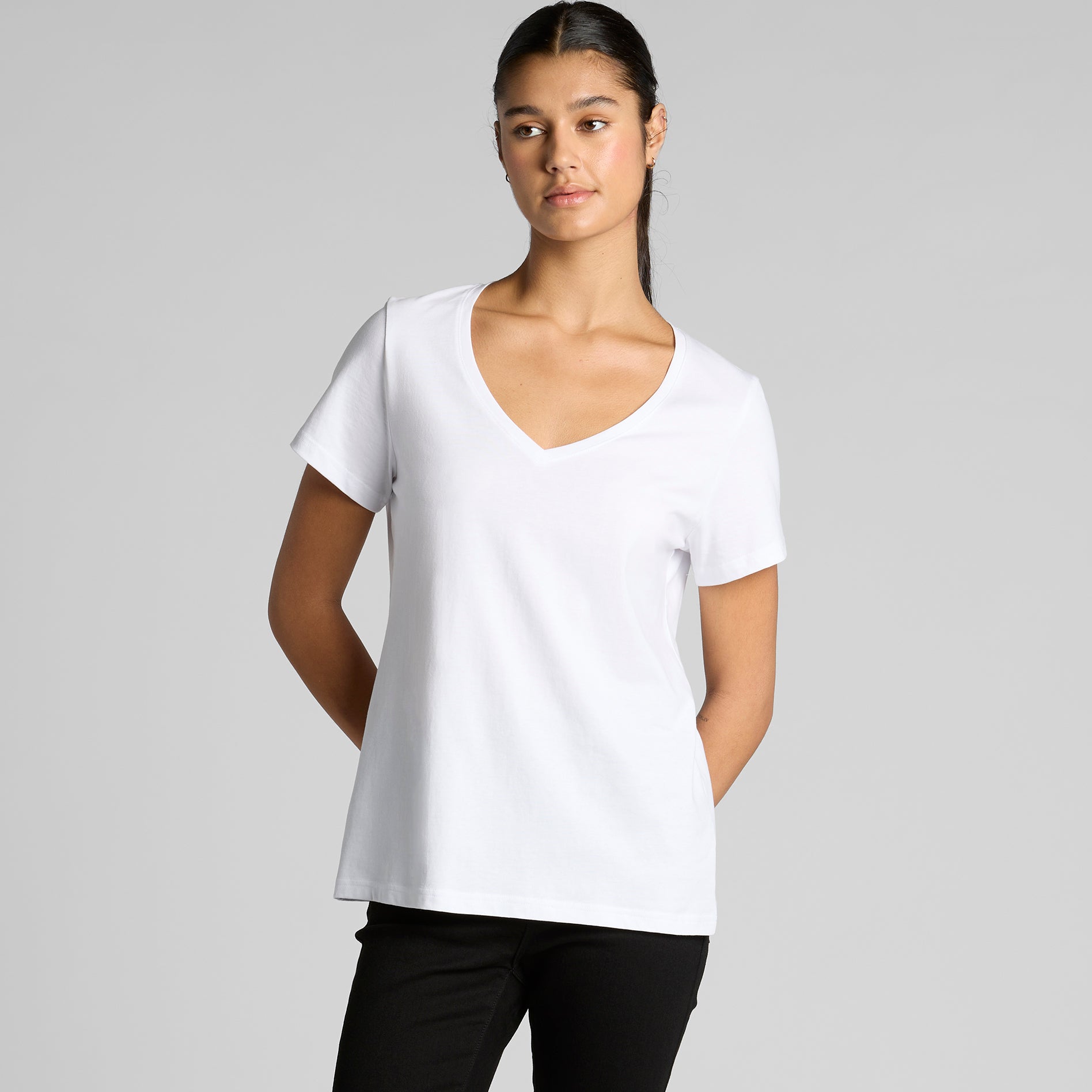 AS Colour Women's Maple V Neck Tee - Model Relaxed