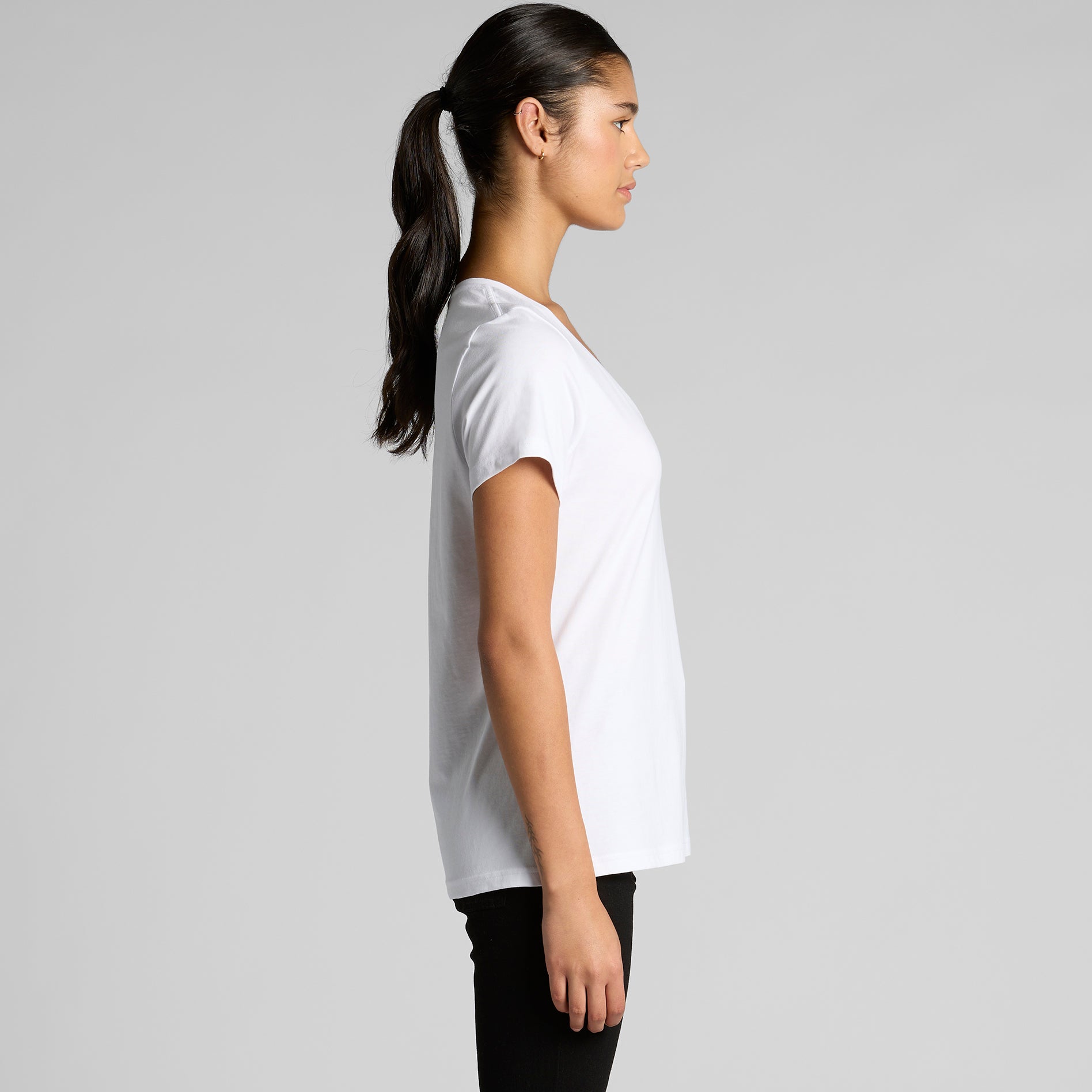 AS Colour Women's Maple V Neck Tee - Model Side
