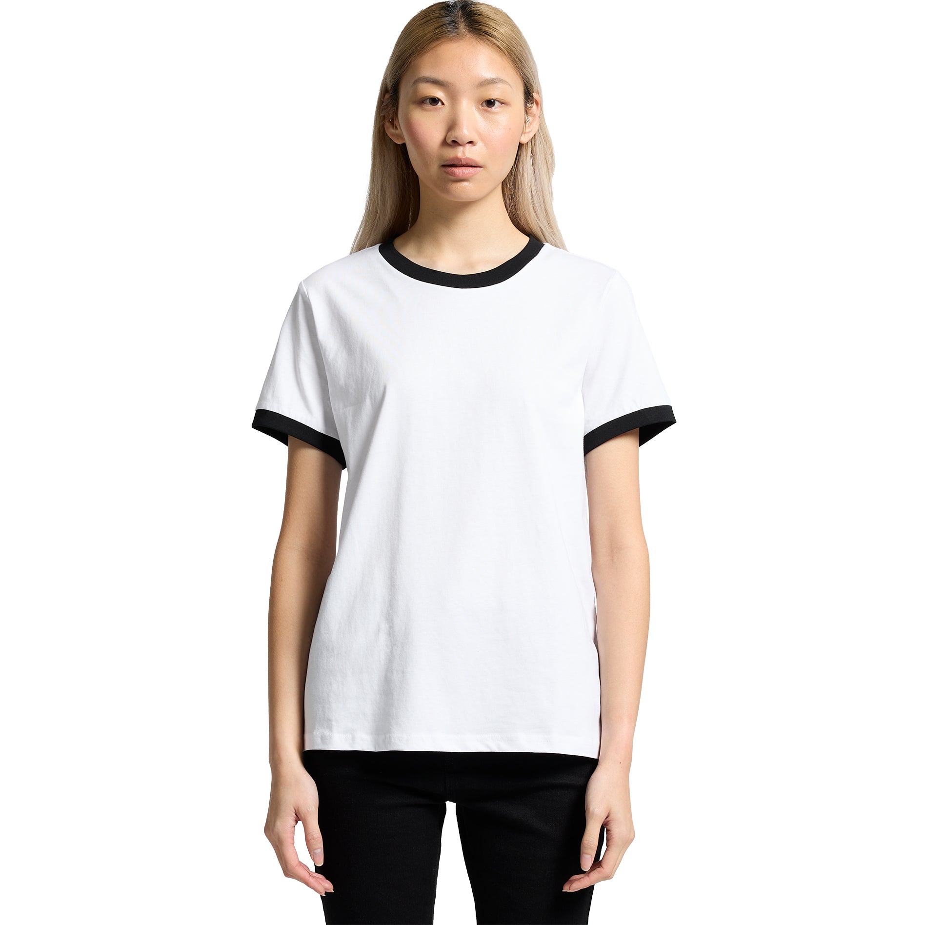AS Colour Women's Maple Ringer Tee - Model Front