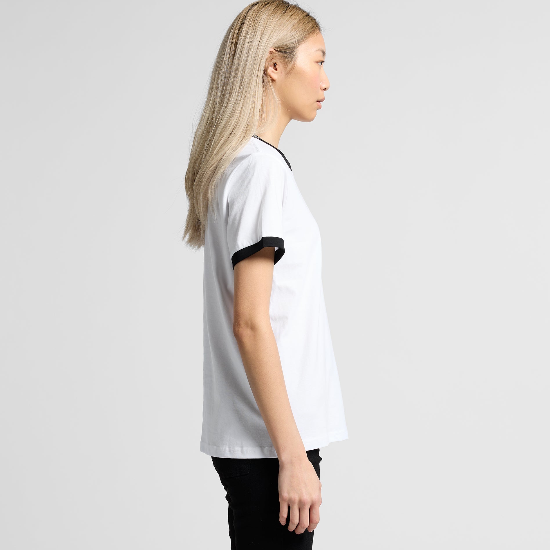AS Colour Women's Maple Ringer Tee - Model Side