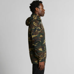AS Colour Stencil Camo Hoodie on model - side view showing lined hood
