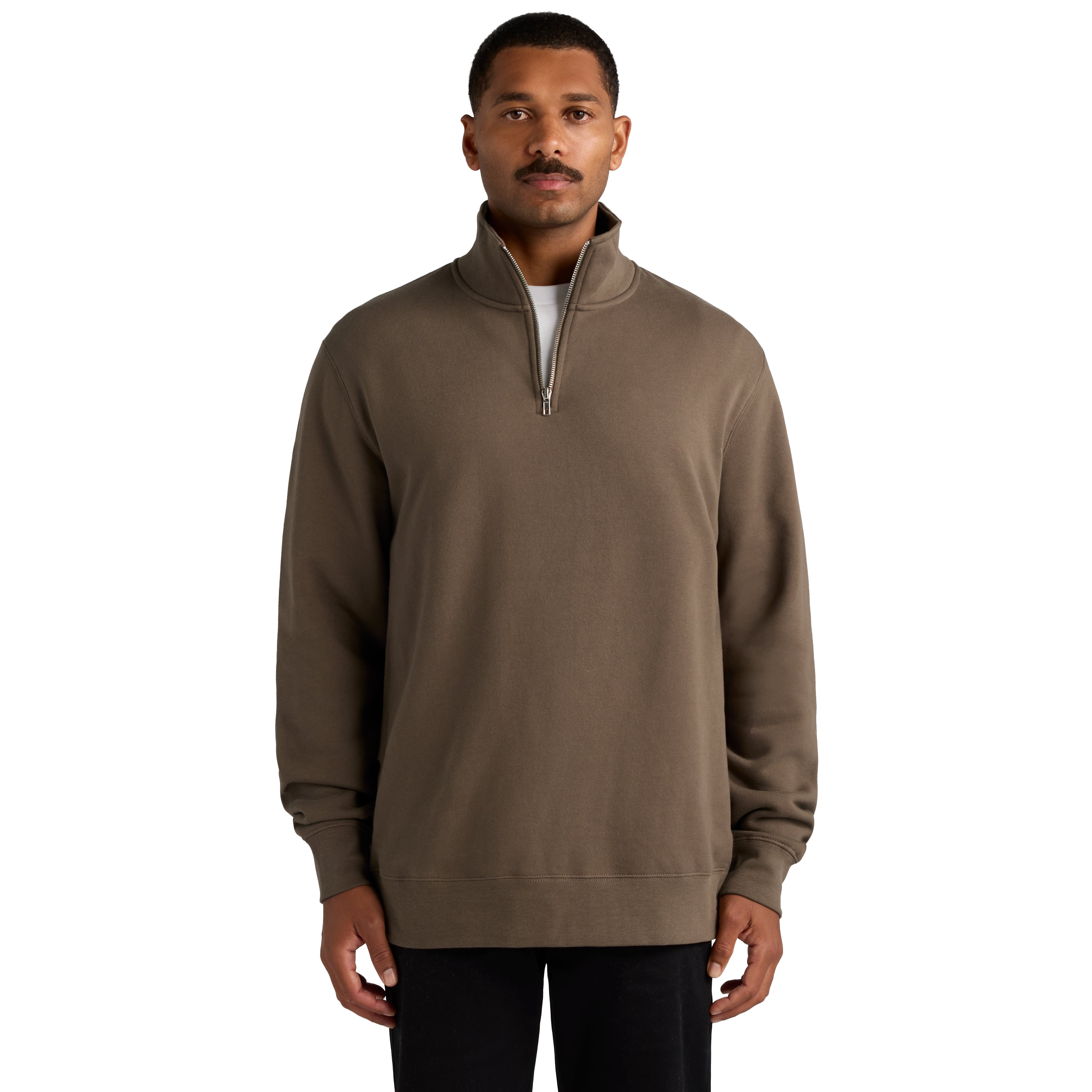 AS Colour Stencil Half Zip Crew - Model Front