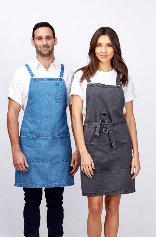 identitee Louie Denim Bib Apron - Model